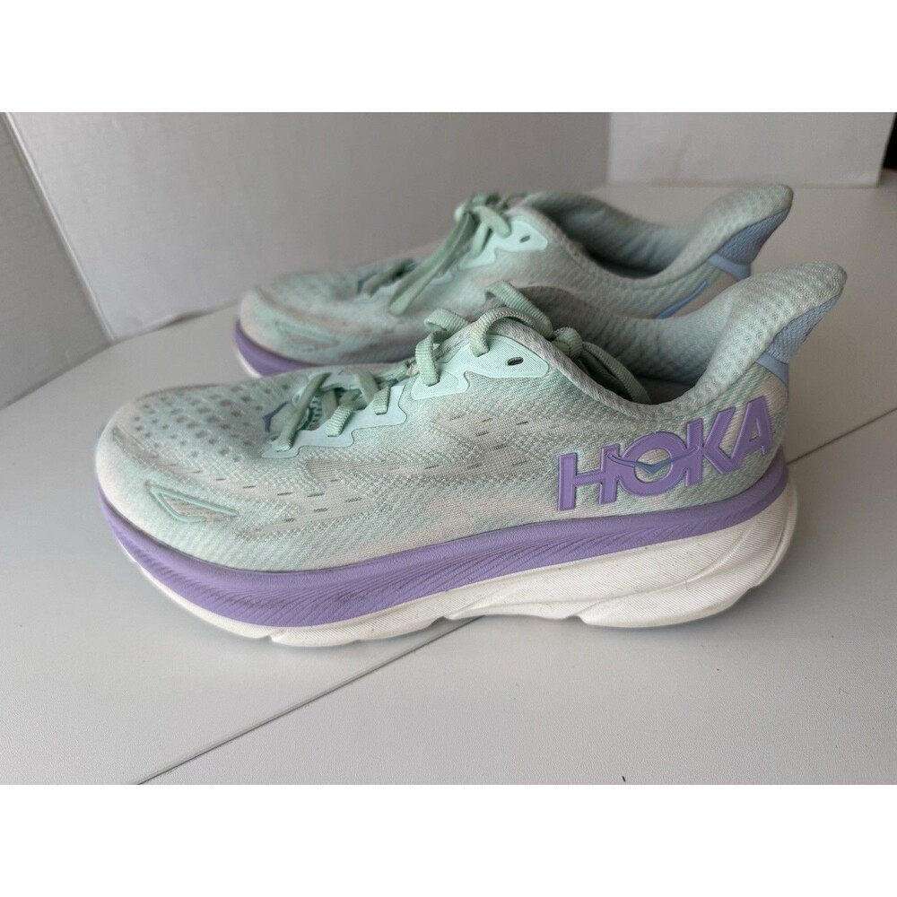Hoka One One Clifton 9 Shoes Womens Size 8 D Wide Pastel Running 1132211 Solm - Picture 4 of 14